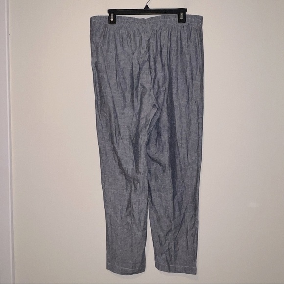 Women’s Cass Mode New York gray elastic waist linen pocket Pants size 12 - Picture 7 of 7